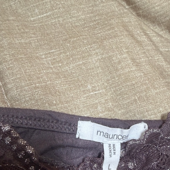 Maurices Eggplant Lace Trim Tank Layering Camisole Large Like New - Picture 2 of 7